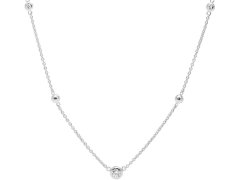 Fossil Stříbrný náhrdelník s krystaly JFS00453040