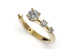 Guess Elegantní otevřený prsten se zirkony Sunburst JUBR01408JWYG 52 mm