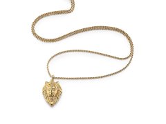 Guess Pozlacený náhrdelník s přívěskem lva Lion King JUMN01387JWYGT/U