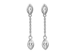 Hot Diamonds Elegantní stříbrné visací náušnice s diamanty Tender DE751