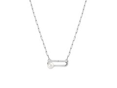 Hot Diamonds Elegantní stříbrný náhrdelník s diamantem a perličkou Linked DN172