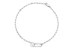 Hot Diamonds Elegantní stříbrný náramek s diamantem a perličkou Linked DL652