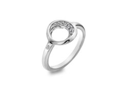 Hot Diamonds Elegantní stříbrný prsten s briliantem a topazy Celestial DR232 58 mm
