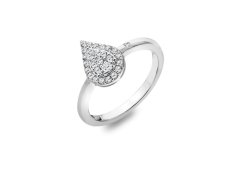 Hot Diamonds Elegantní stříbrný prsten s diamantem a topazy Glimmer DR255 52 mm
