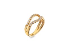 Hot Diamonds Luxusní pozlacený prsten s diamantem a topazy Jac Jossa Soul DR223 55 mm