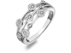 Hot Diamonds Luxusní stříbrný prsten s topazy a diamantem Willow DR207 52 mm