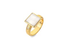 Hot Diamonds Pozlacený prsten s diamantem a perletí Jac Jossa Soul DR247 54 mm