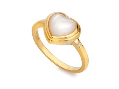 Hot Diamonds Pozlacený prsten s diamantem a perletí Jac Jossa Soul DR284 54 mm