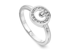 Hot Diamonds Třpytivý stříbrný prsten s diamantem a topazy Orbit DR259 60 mm