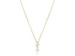 JVD Blyštivý pozlacený náhrdelník se zirkony SVLN0461X75GO45