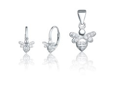 JVD Krásný set šperků Včelky SVLS0103SJ5BI00 (přívěsek, náušnice)