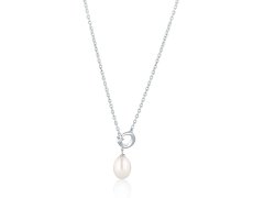 JVD Něžný stříbrný náhrdelník s pravou perlou SVLN0694SD2P145