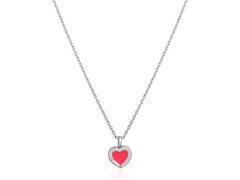 JVD Romantický stříbrný náhrdelník Srdce SVLN0628SH2RO38 (řetízek, přívěsek)