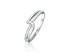 JVD Stylový stříbrný prsten se zirkony SVLR0885X75BI 54 mm
