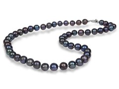 JwL Luxury Pearls Náhrdelník s pravými kovově modrými perlami JL0265
