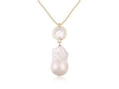 JwL Luxury Pearls Dlouhý pozlacený náhrdelník s pravou barokní megaperlou JL0710