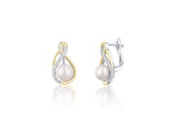 JwL Luxury Pearls Elegantní bicolor náušnice s pravými perlami JL0721