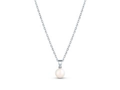 JwL Luxury Pearls Jemný stříbrný náhrdelník s pravou perlou JL0835 (řetízek, přívěsek)