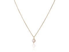 JwL Luxury Pearls Krásný pozlacený náhrdelník s pravou bílou perlou JL0679
