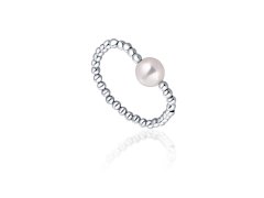JwL Luxury Pearls Minimalistický stříbrný prsten s pravou sladkovodní perlou JL0790