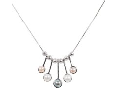 JwL Luxury Pearls Něžný stříbrný náhrdelník s pravými perličkami JL0459 (řetízek, přívěsek)
