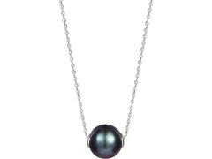 JwL Luxury Pearls Dámský náhrdelník s pravou černou perlou JL0582 (řetízek, přívěsek)