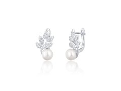 JwL Luxury Pearls Překrásné stříbrné náušnice s pravými perlami a zirkony JL0719
