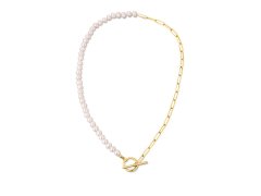 JwL Luxury Pearls Trendy pozlacený náhrdelník s pravými říčními perlami JL0787