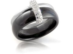 Modesi Černý keramický prsten QJRQY6269KL 56 mm