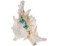 Lampglas Elegantní náušnice Emerald Princess s ryzím stříbrem v perlách Lampglas ERO1