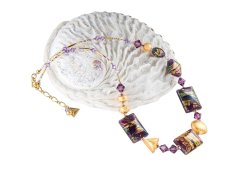 Lampglas Luxusní náhrdelník My Art s 24karátovým zlatem v perlách Lampglas NRO13
