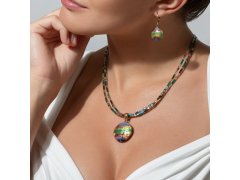 Lampglas Mysteriózní náhrdelník Rainbow Essence s 24karátovým zlatem v perle Lampglas NP46