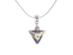 Lampglas Nádherný náhrdelník Purple Triangle s 24karátovým zlatem v perle Lampglas NTA10