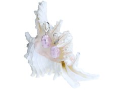 Lampglas Něžné náušnice Pink Lace z perel Lampglas s ryzím stříbrem EP2
