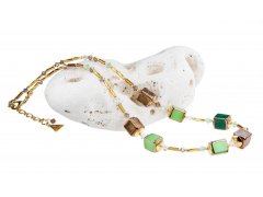 Lampglas Noblesní dámský náhrdelník Emerald Shadow z perel Lampglas NCU5