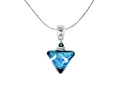 Lampglas Půvabný náhrdelník Sea Wave Triangle s ryzím stříbrem v perle Lampglas NTA12