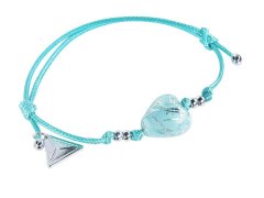 Lampglas Tyrkysový náramek Turquoise Caress s ryzím stříbrem v perle Lampglas BLH12