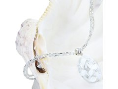 Lampglas Elegantní náhrdelník White Lace s perlou Lampglas s ryzím stříbrem NP1
