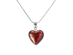 Lampglas Výrazný náhrdelník Fire Heart s 24karátovým zlatem v perle Lampglas NLH23