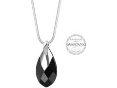 Levien Dámský náhrdelník s černým krystalem Pear Metcap