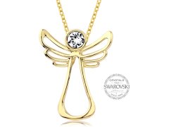Levien Pozlacený náhrdelník s čirým krystalem Guardian Angel