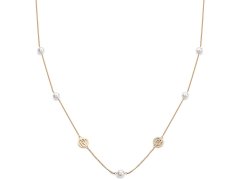 Liu Jo Dlouhý pozlacený náhrdelník s perlami a logy Fashion LJ2095
