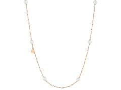 Liu Jo Růžově zlacený ocelový náhrdelník s perličkami LJ1506