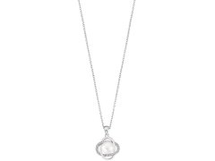 Lotus Silver Něžný stříbrný náhrdelník s čirými zirkony a syntetickou perlou LP3094-1/1