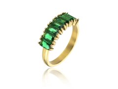 Marc Malone Blyštivý pozlacený prsten se zirkony Leila Green Ring MCR23062G 57 mm