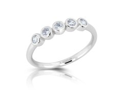 Modesi Blyštivý stříbrný prsten se zirkony M01016 53 mm