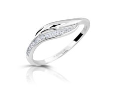 Modesi Elegantní stříbrný prsten se zirkony M00210 55 mm