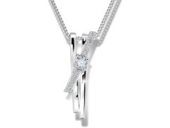 Modesi Překrásný stříbrný náhrdelník M41098 (řetízek, přívěsek)