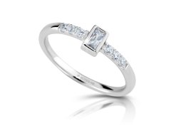 Modesi Stříbrný zásnubní prsten se zirkony M01015 58 mm