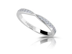 Modesi Třpytivý stříbrný prsten se zirkony M01111 60 mm